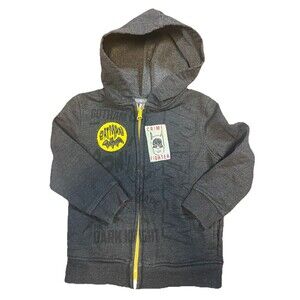 Toddler Boys 3T Batman Super Hero Zip Up Hoodie Graphic Sweatshirt  Jacket EUC